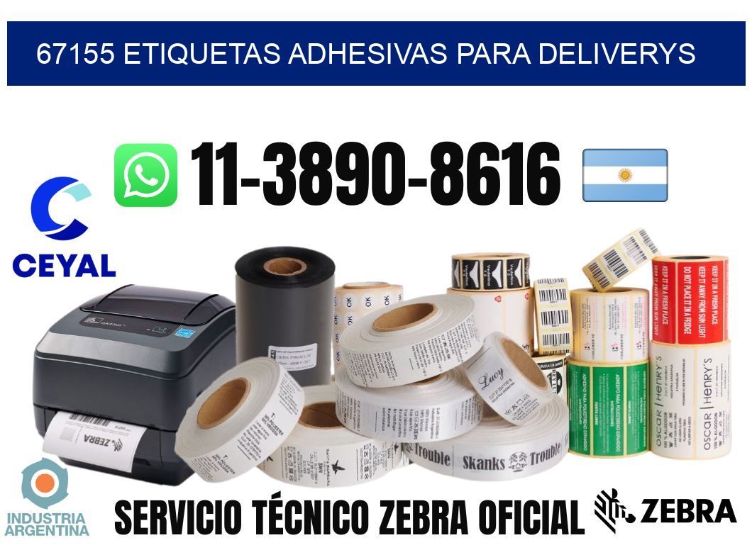 67155 etiquetas adhesivas para deliverys