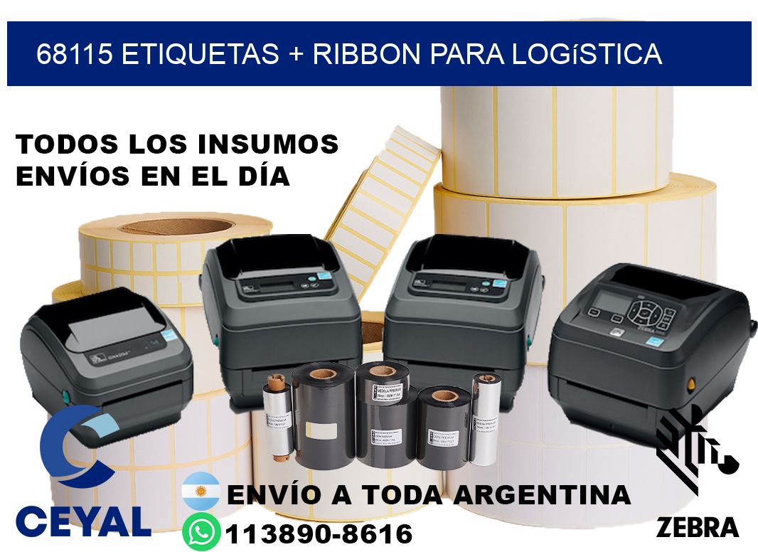 68115 etiquetas + ribbon para logística
