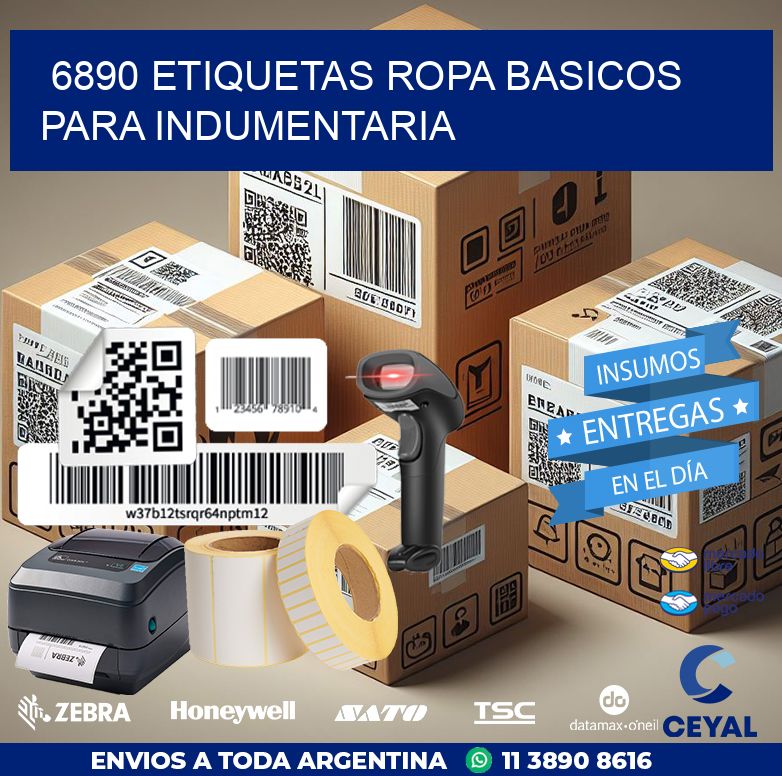 6890 Etiquetas ropa basicos para indumentaria