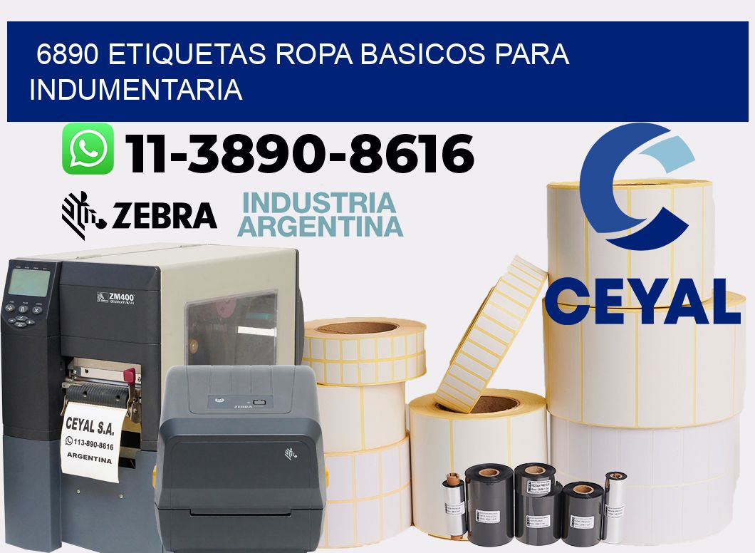 6890 Etiquetas ropa basicos para indumentaria
