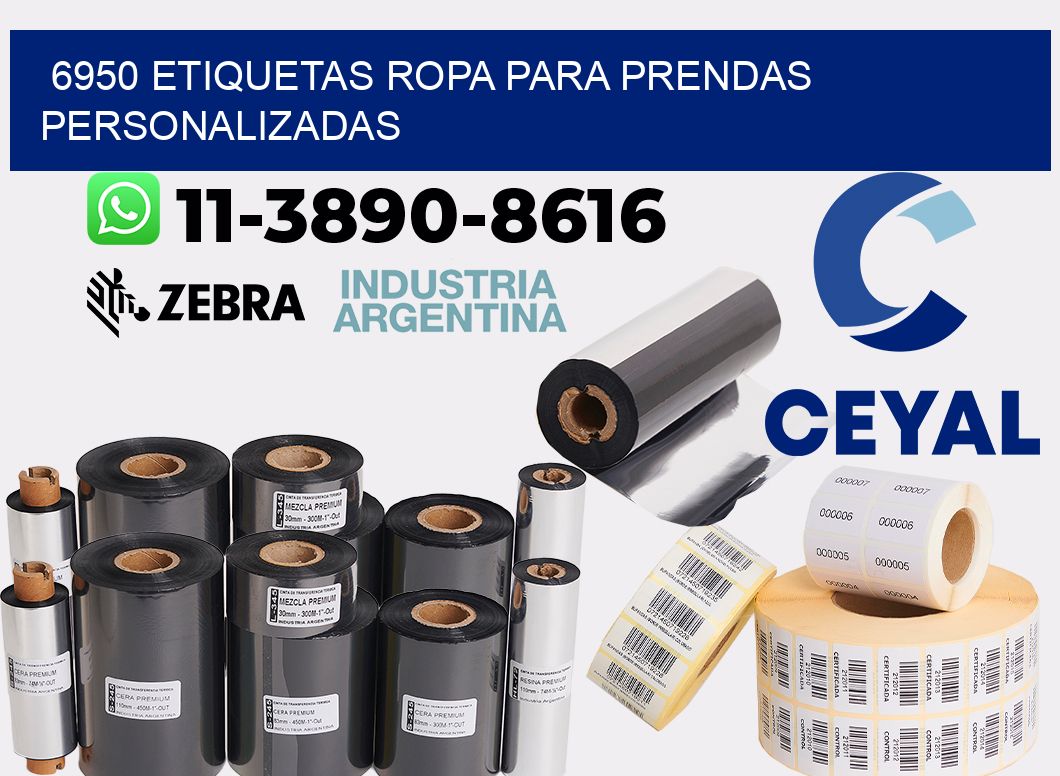 6950 Etiquetas ropa para prendas personalizadas