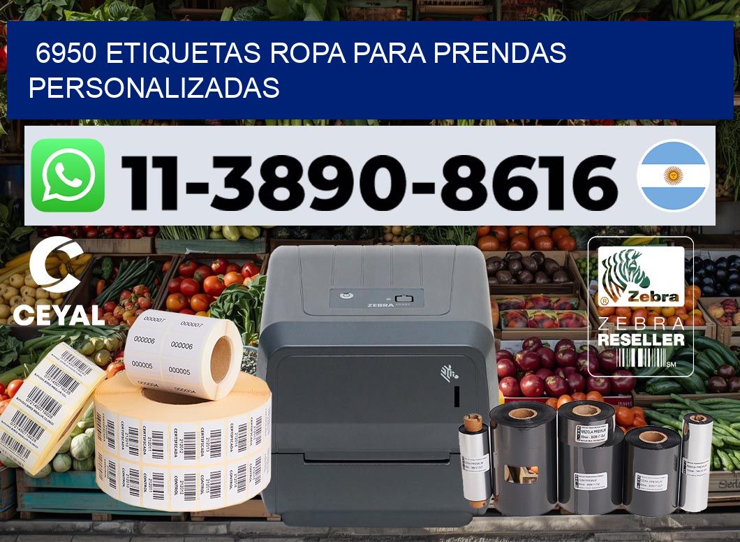 6950 Etiquetas ropa para prendas personalizadas