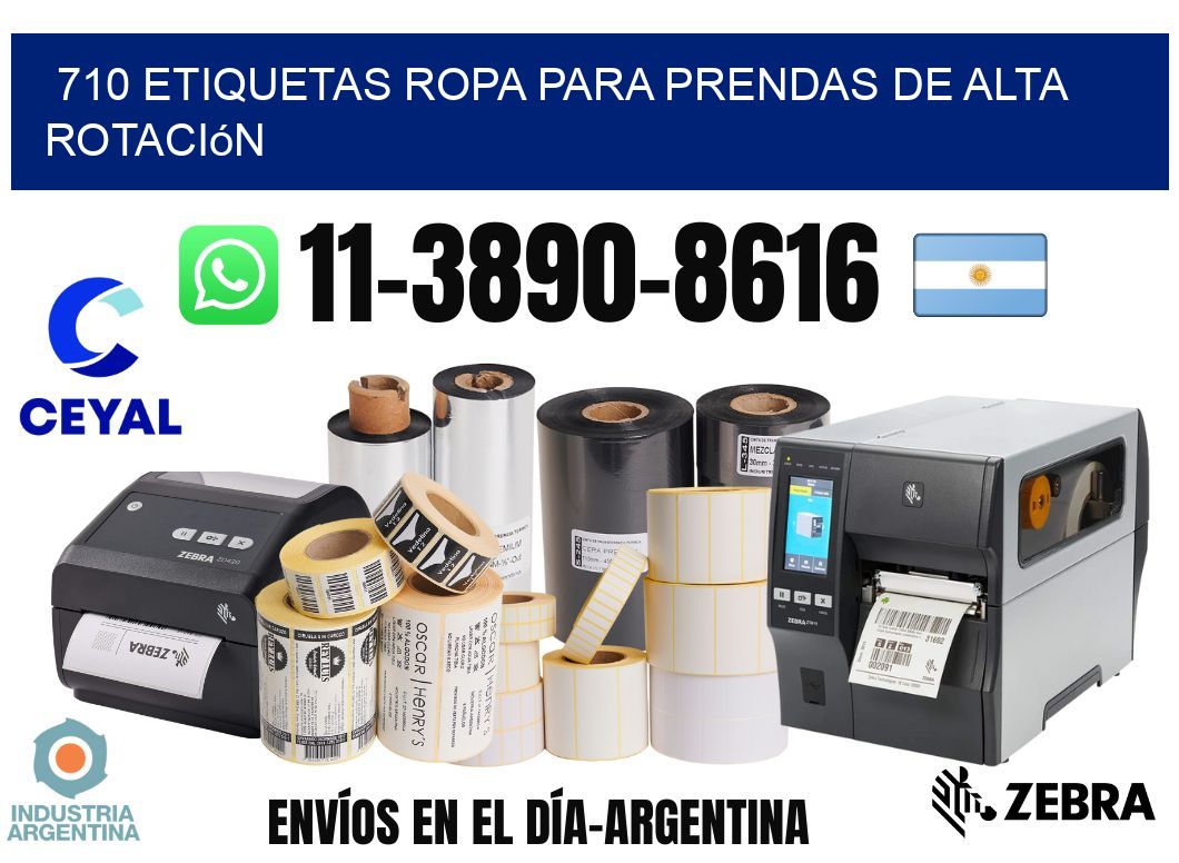710 Etiquetas ropa para prendas de alta rotación