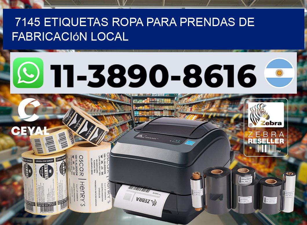 7145 Etiquetas ropa para prendas de fabricación local