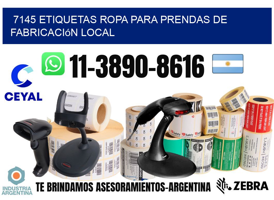 7145 Etiquetas ropa para prendas de fabricación local