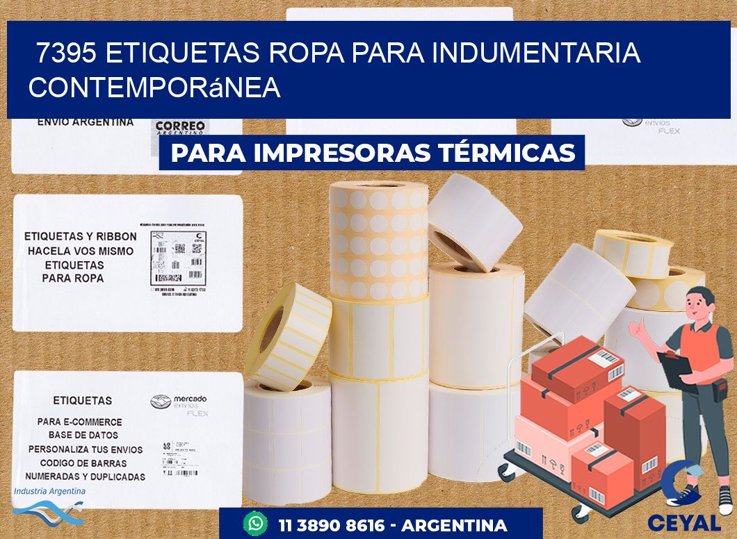 7395 Etiquetas ropa para indumentaria contemporánea