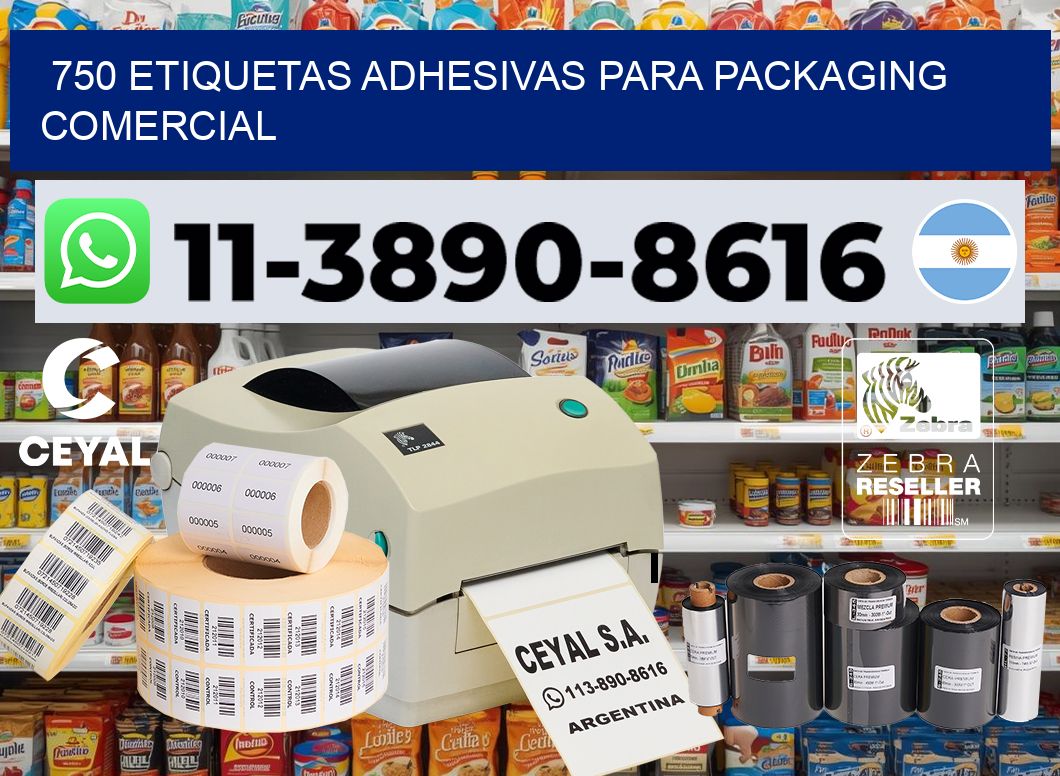 750 Etiquetas adhesivas para packaging comercial