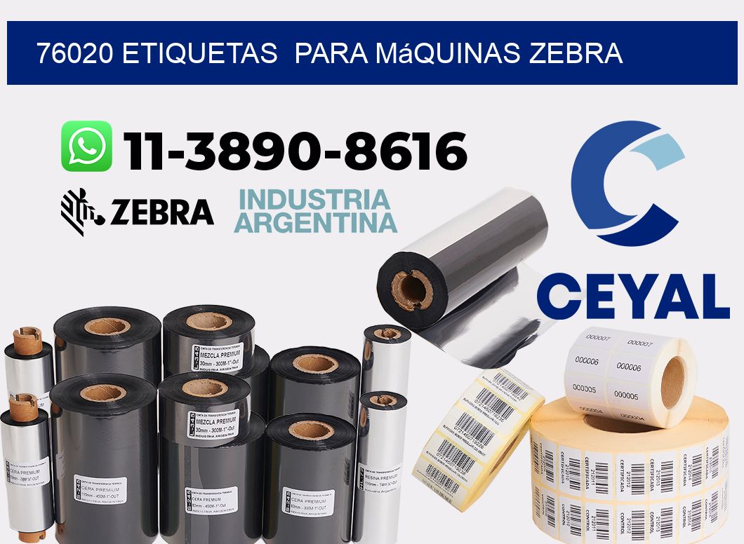76020 etiquetas para máquinas Zebra