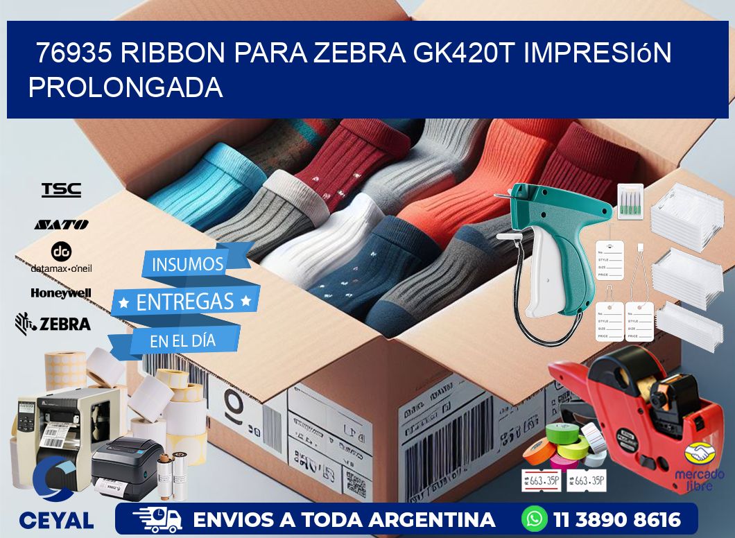 76935 ribbon para zebra gk420t impresión prolongada