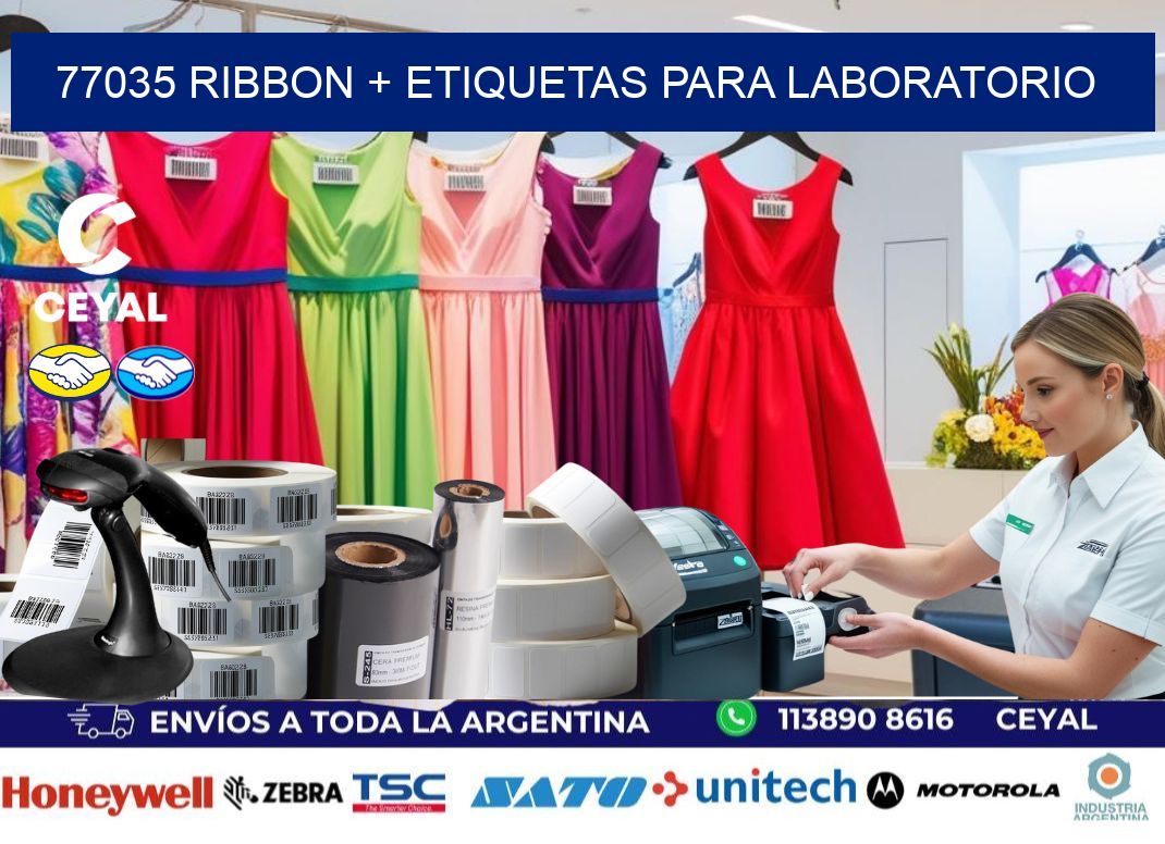 77035 ribbon + etiquetas para laboratorio