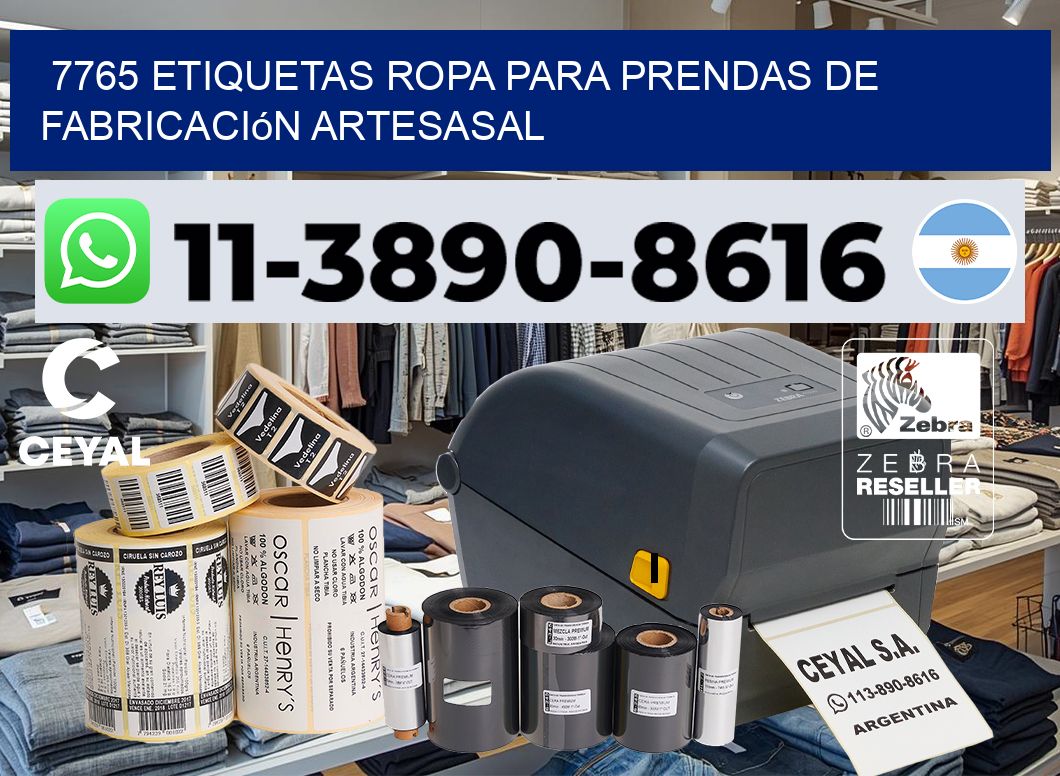 7765 Etiquetas ropa para prendas de fabricación artesasal