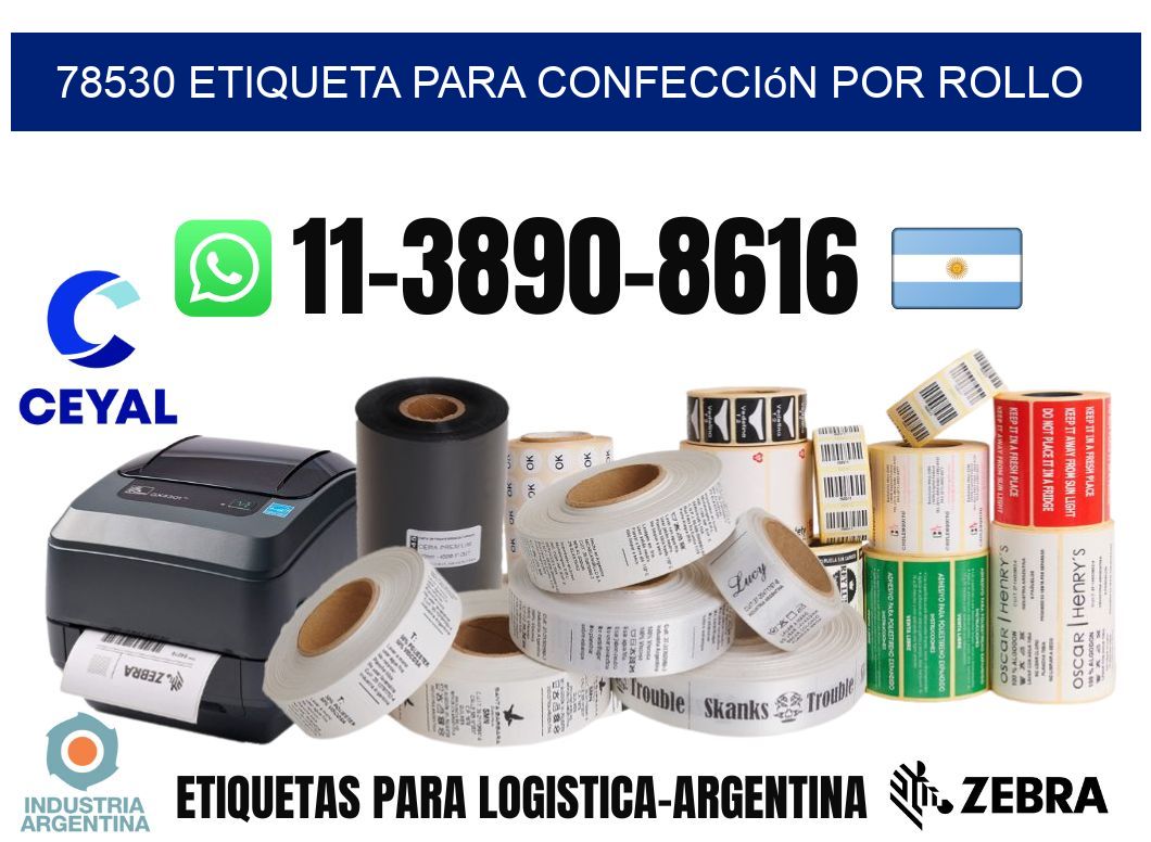 78530 etiqueta para confección por rollo