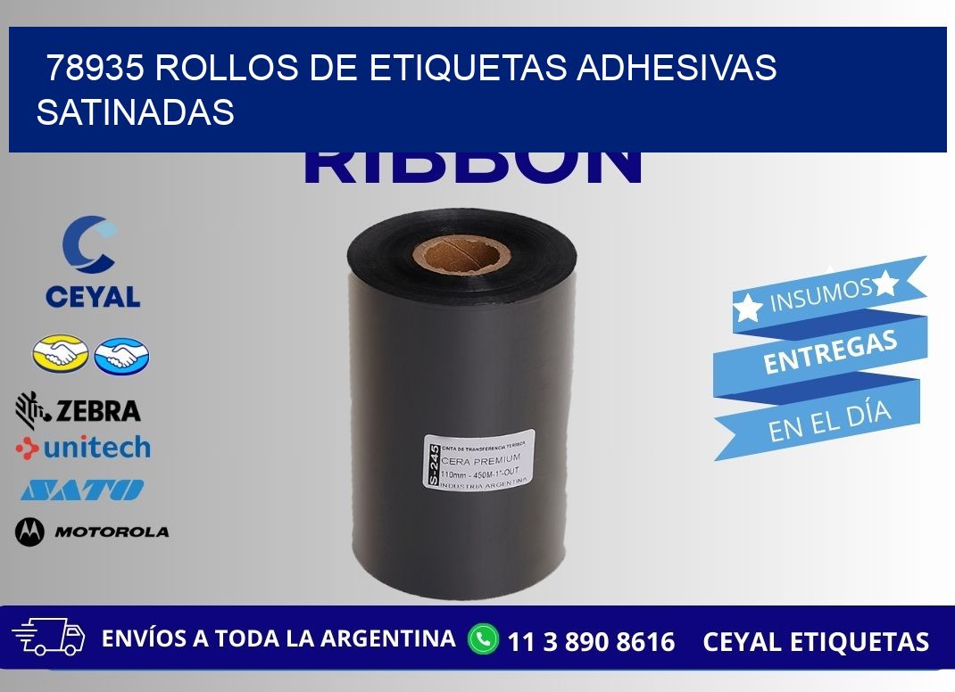 78935 rollos de etiquetas adhesivas satinadas