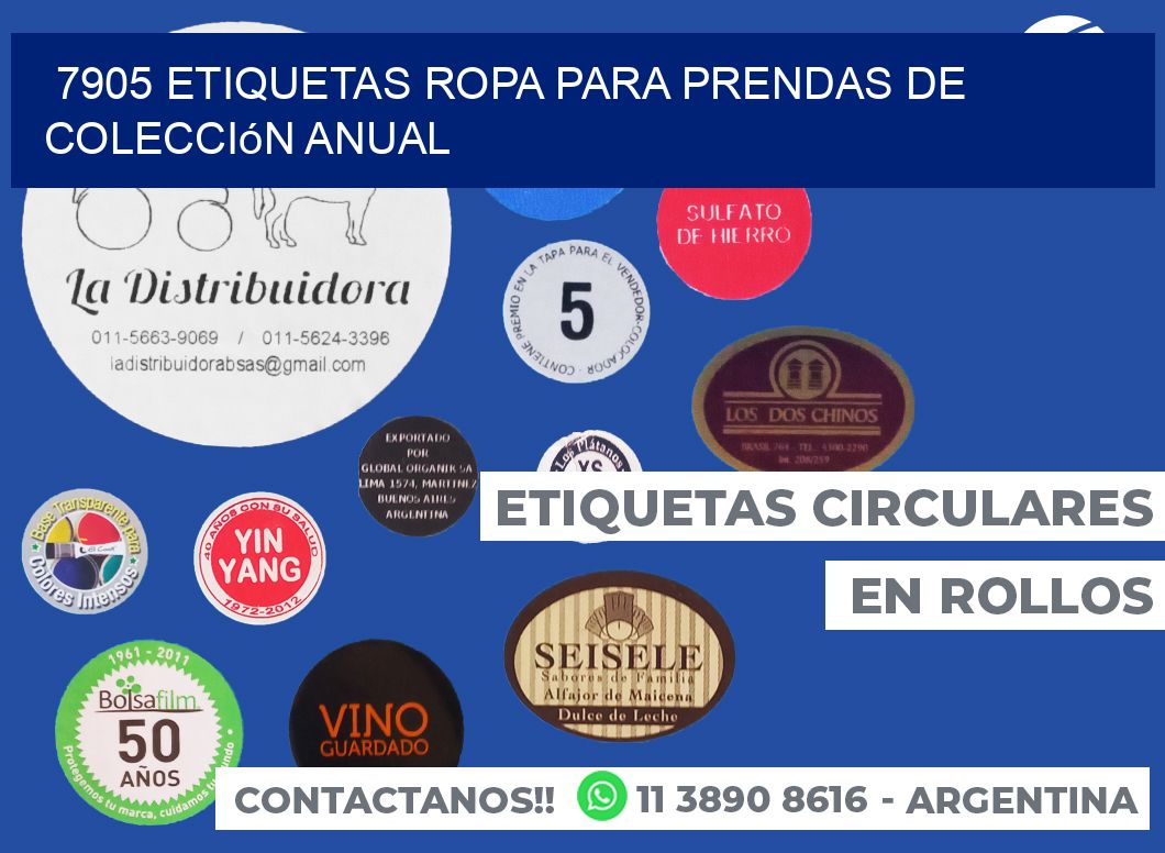 7905 Etiquetas ropa para prendas de colección anual