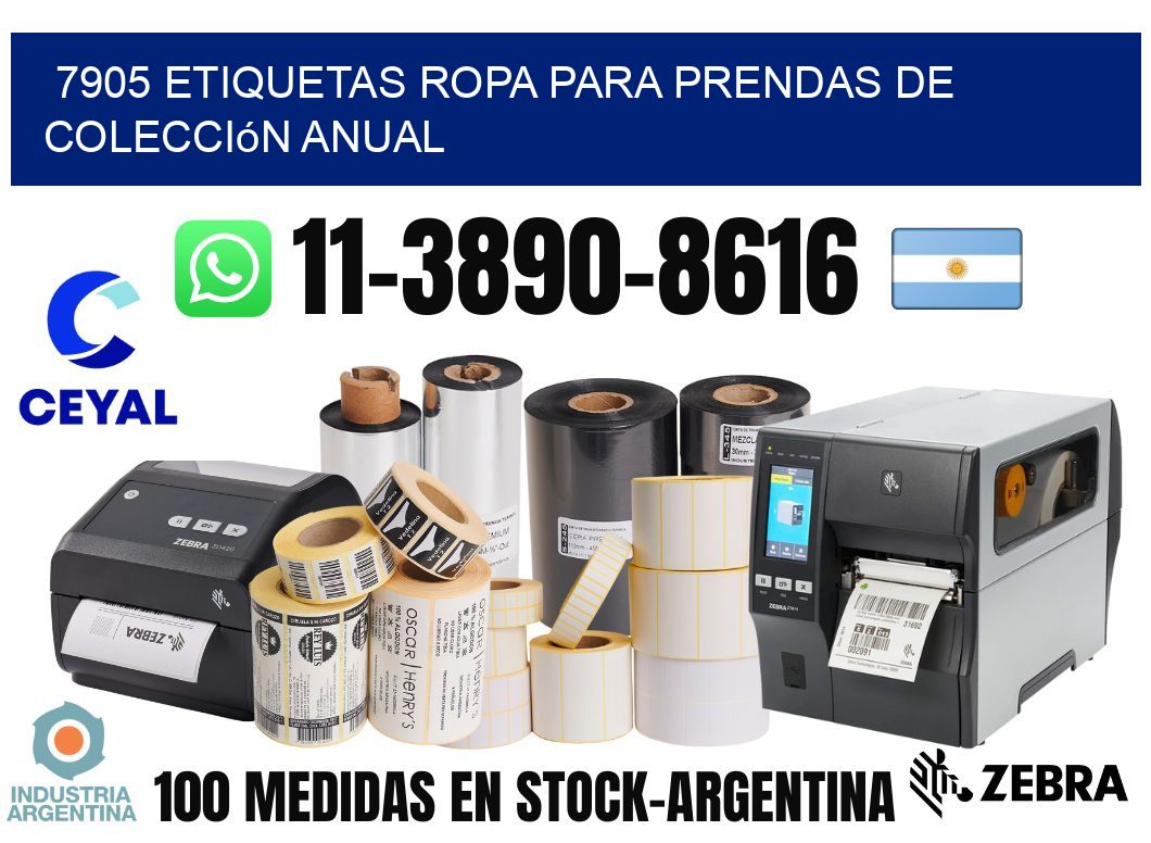 7905 Etiquetas ropa para prendas de colección anual