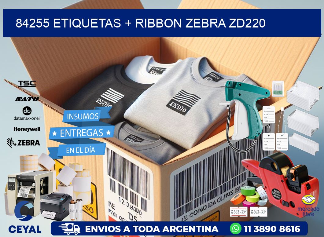 84255 etiquetas + ribbon zebra zd220