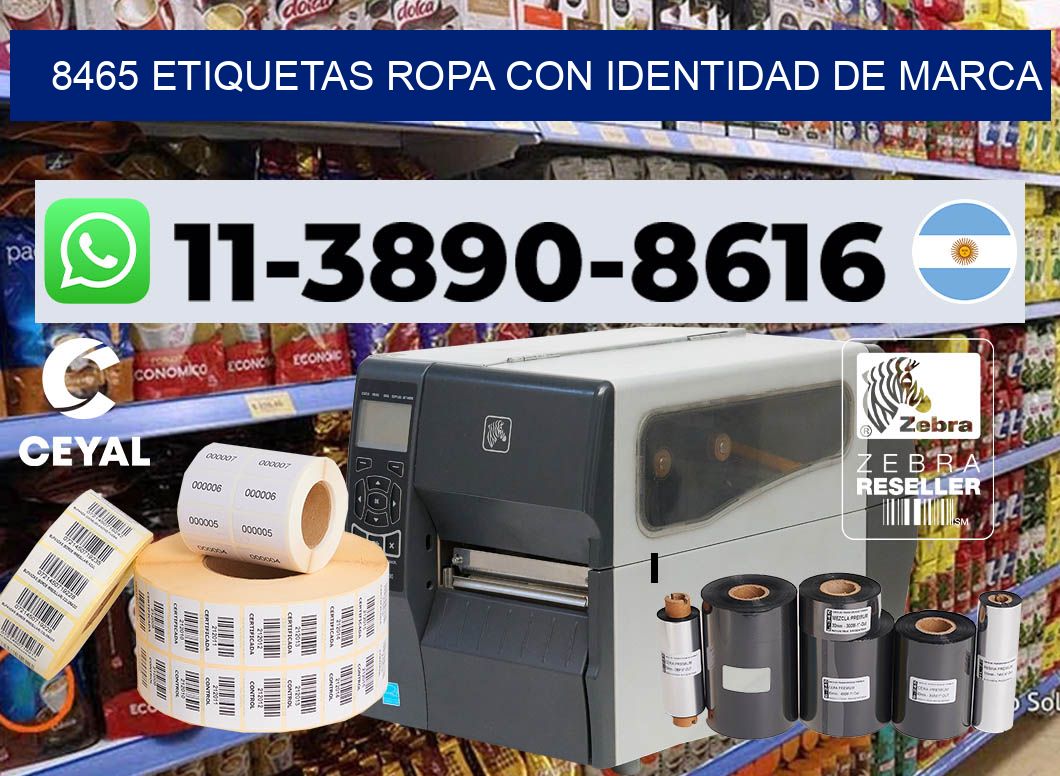 8465 Etiquetas ropa con identidad de marca