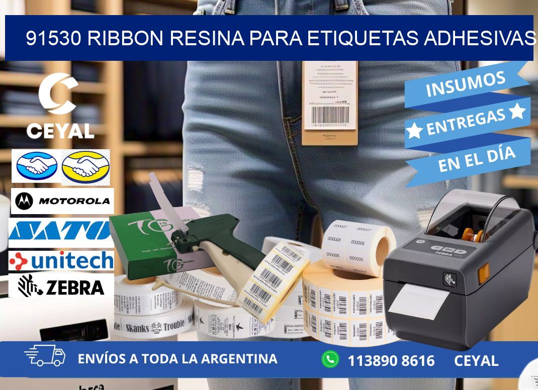 91530 ribbon resina para etiquetas adhesivas