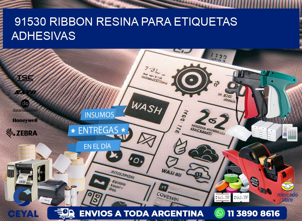 91530 ribbon resina para etiquetas adhesivas