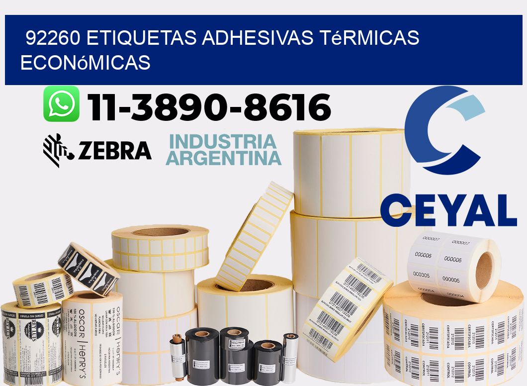 92260 etiquetas adhesivas térmicas económicas
