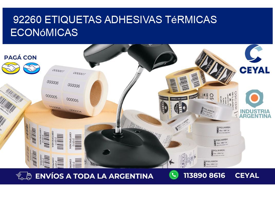 92260 etiquetas adhesivas térmicas económicas