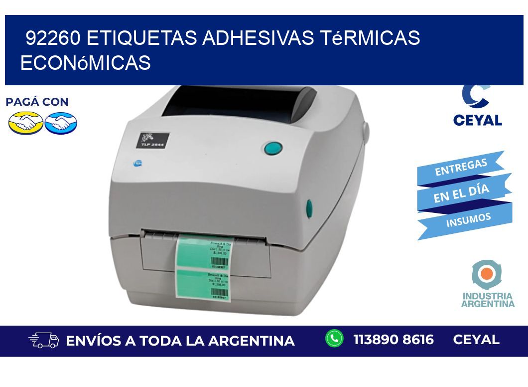 92260 etiquetas adhesivas térmicas económicas