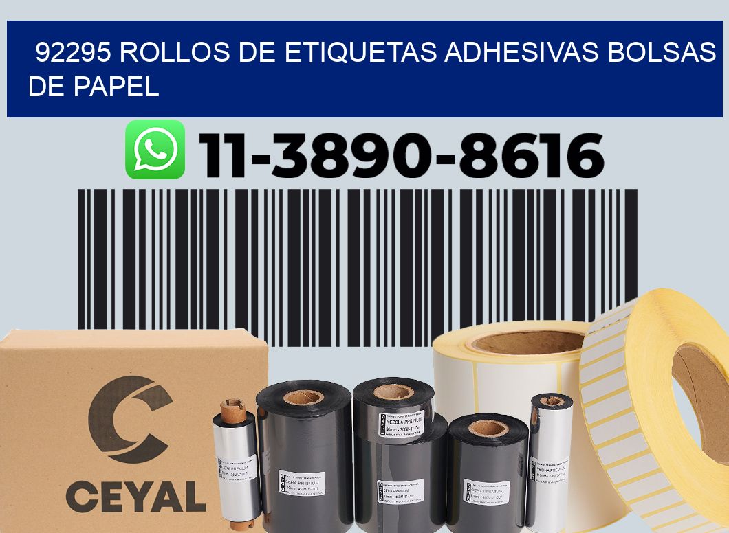 92295 rollos de etiquetas adhesivas bolsas de papel