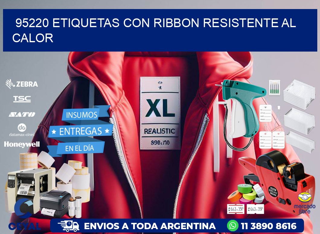 95220 etiquetas con ribbon resistente al calor