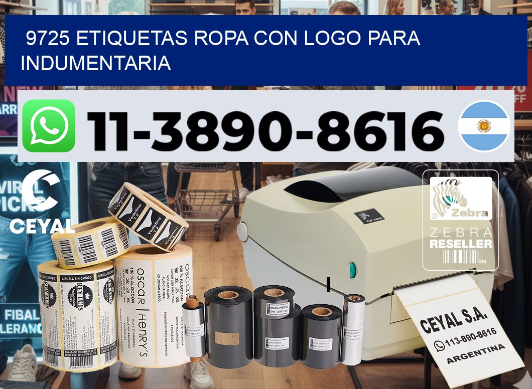9725 Etiquetas ropa con logo para indumentaria