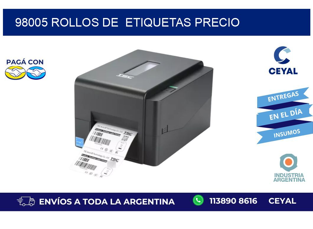 98005 rollos de  etiquetas precio