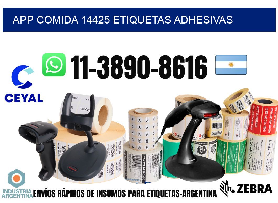 App comida 14425 etiquetas adhesivas