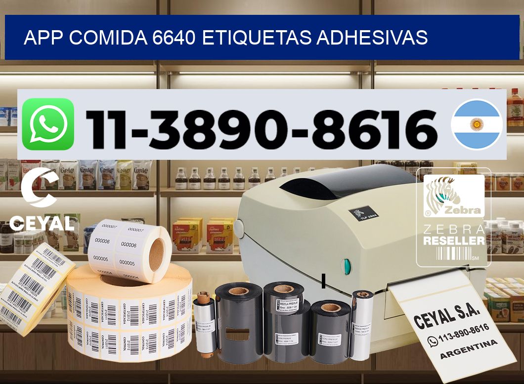 App comida 6640 etiquetas adhesivas