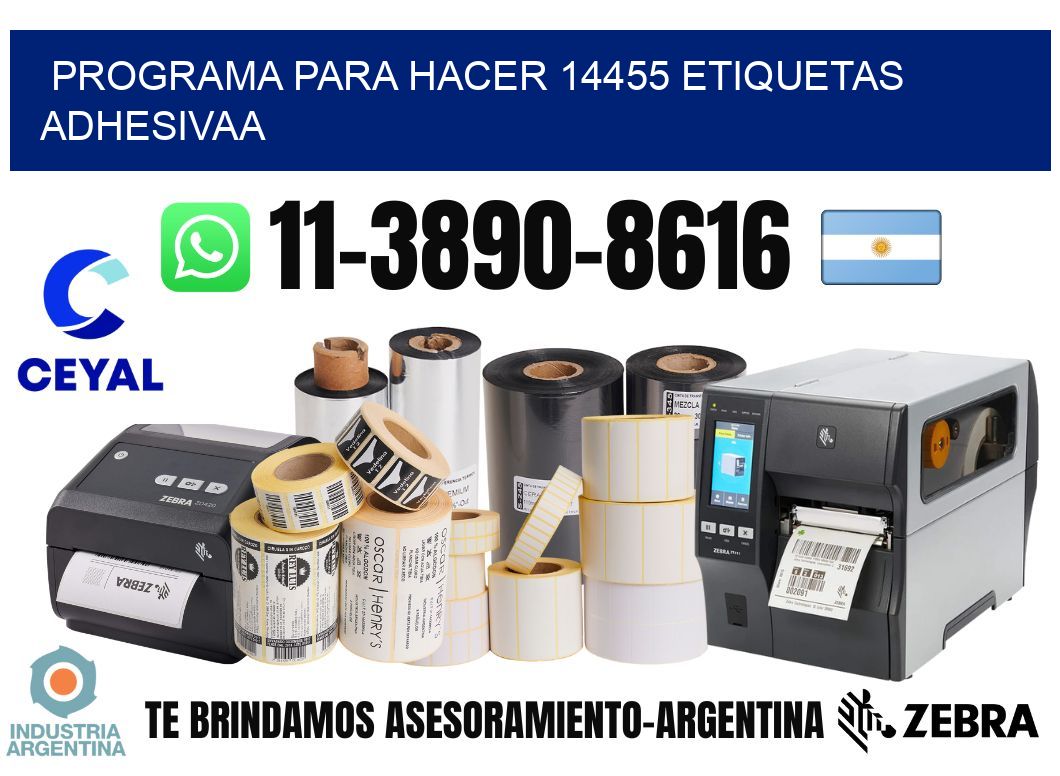 Programa para hacer 14455 etiquetas adhesivaa