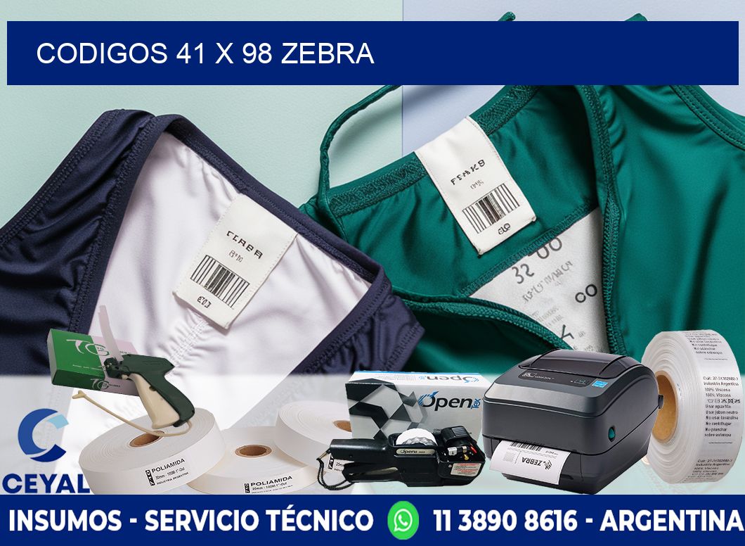 codigos 41 x 98 zebra