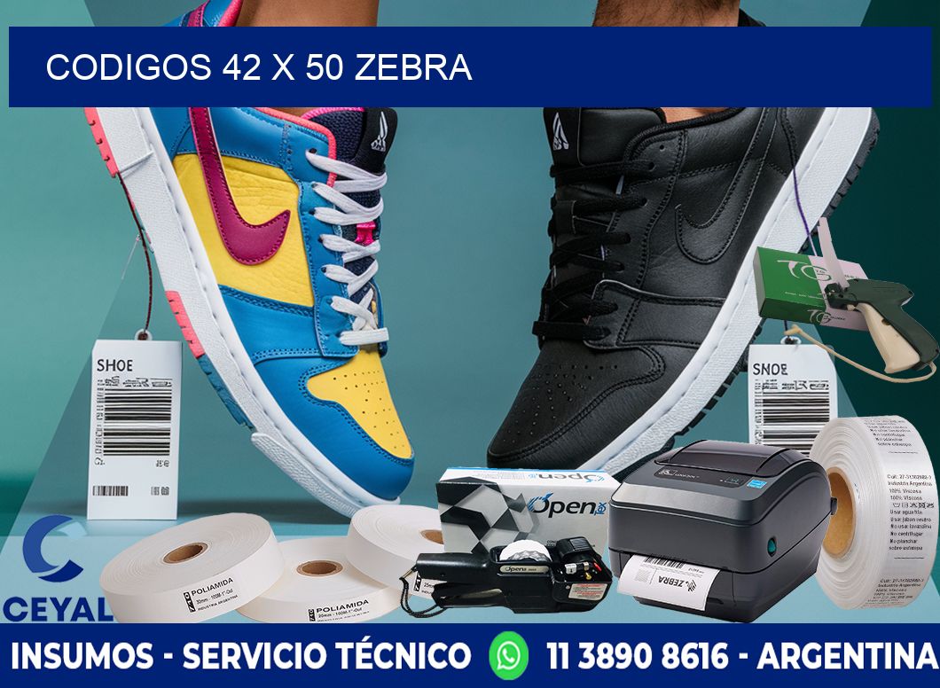 codigos 42 x 50 zebra