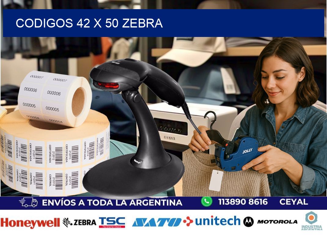 codigos 42 x 50 zebra