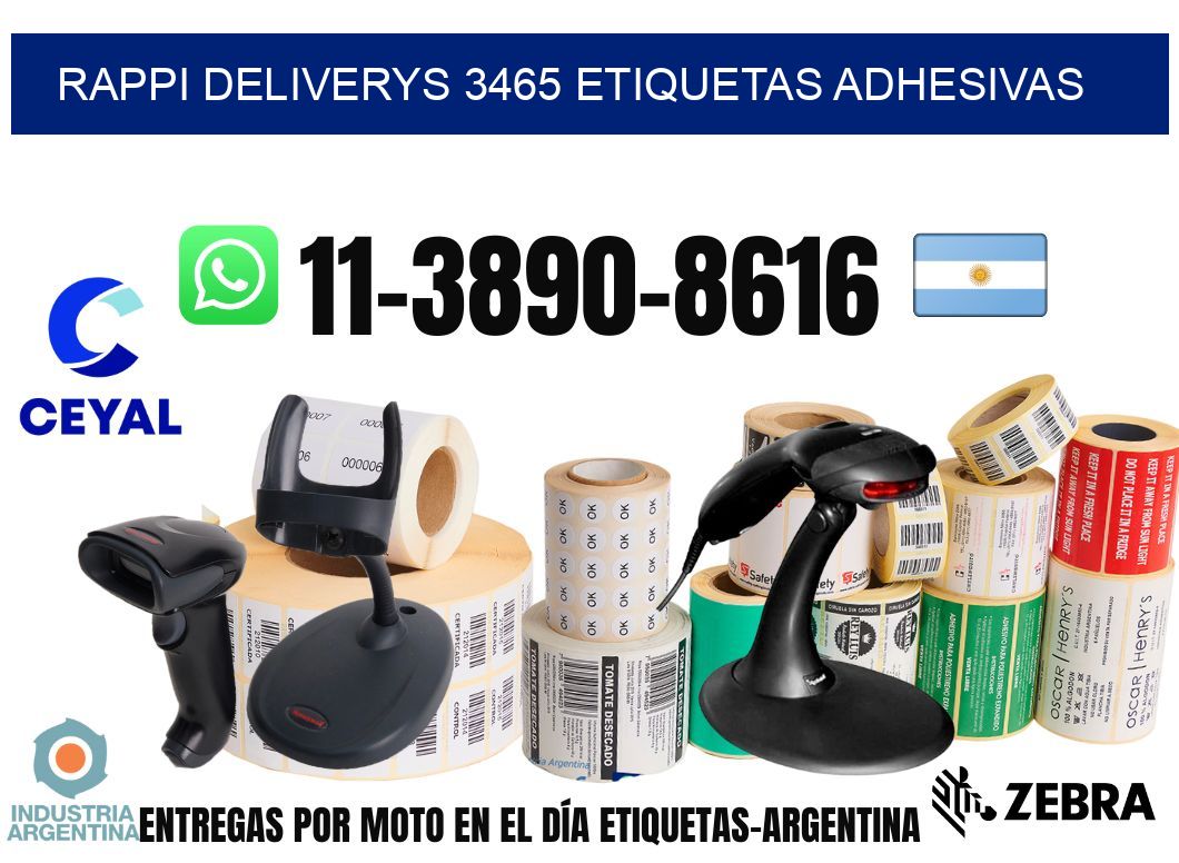 rappi deliverys 3465 etiquetas adhesivas