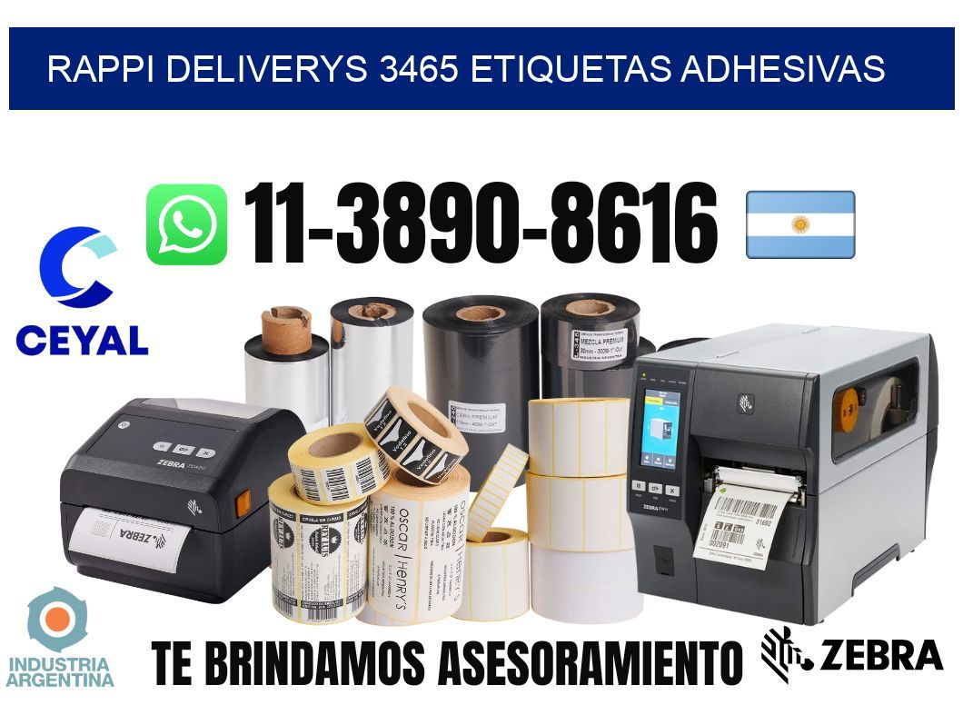 rappi deliverys 3465 etiquetas adhesivas