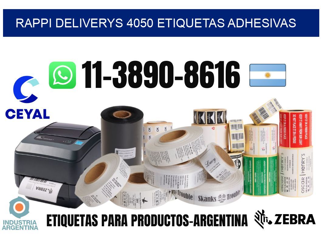 rappi deliverys 4050 etiquetas adhesivas