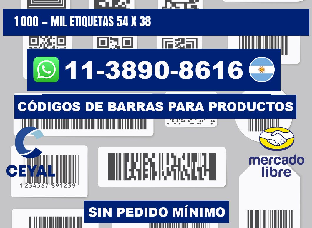 1 000 — mil etiquetas 54 x 38