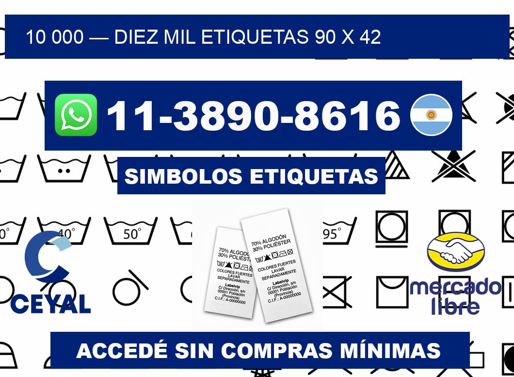 10 000 — diez mil etiquetas 90 x 42