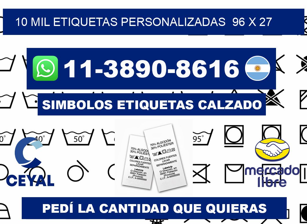 10 mil etiquetas personalizadas  96 x 27
