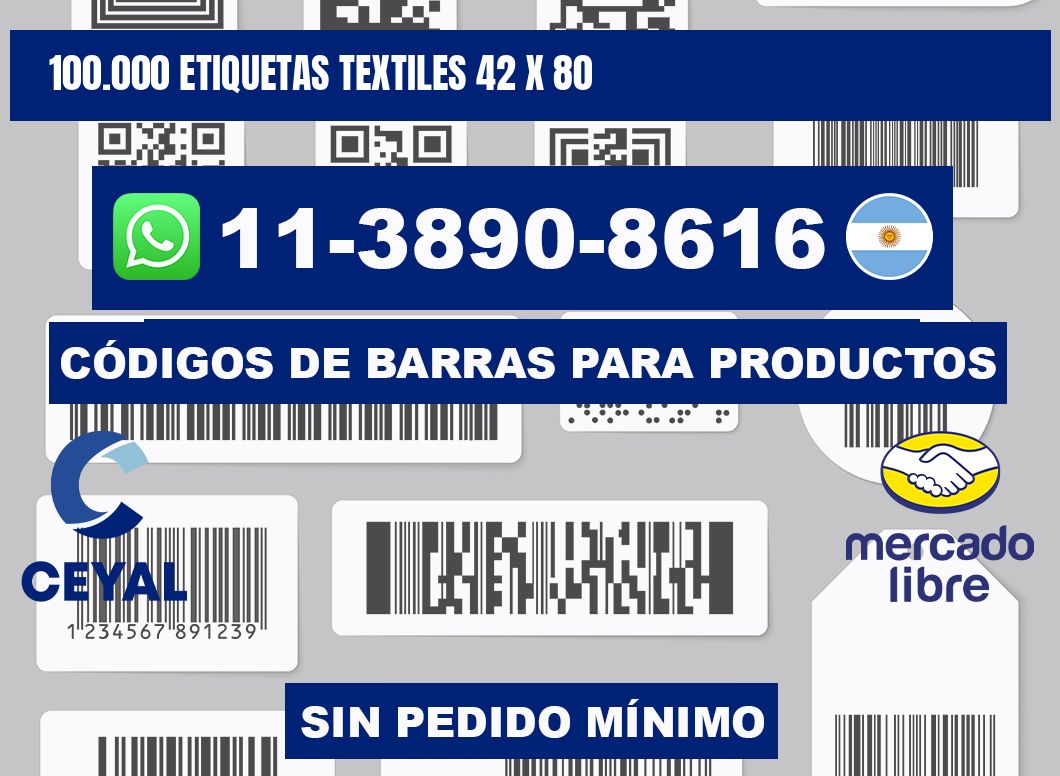 100.000 ETIQUETAS TEXTILES 42 x 80