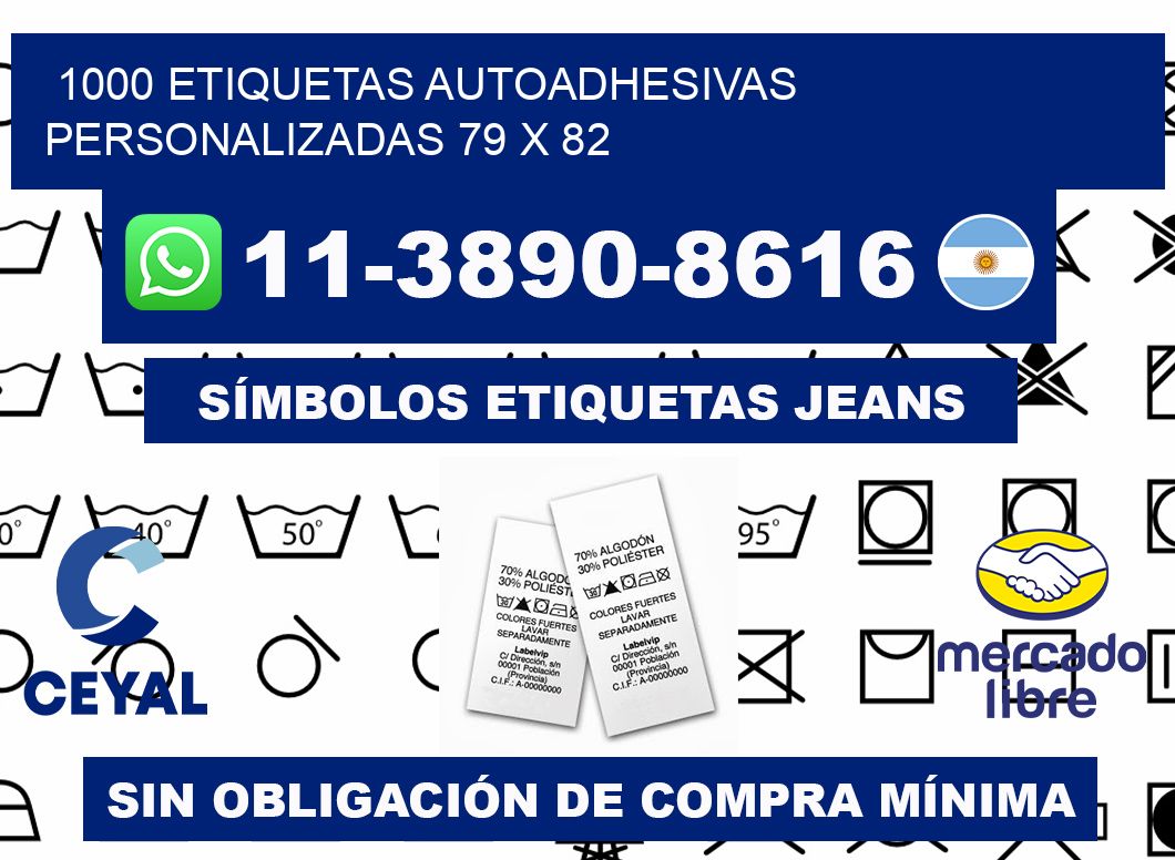 1000 Etiquetas autoadhesivas personalizadas 79 x 82