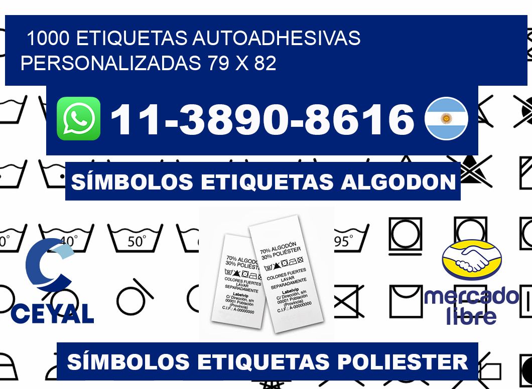 1000 Etiquetas autoadhesivas personalizadas 79 x 82