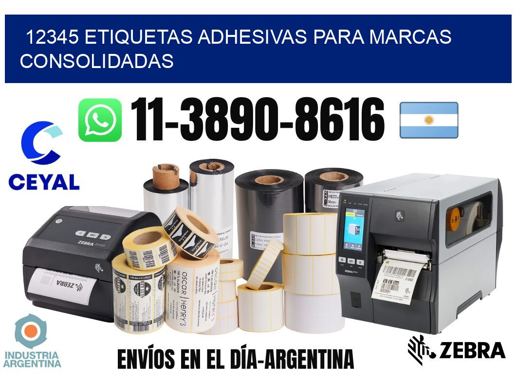 12345 Etiquetas adhesivas para marcas consolidadas