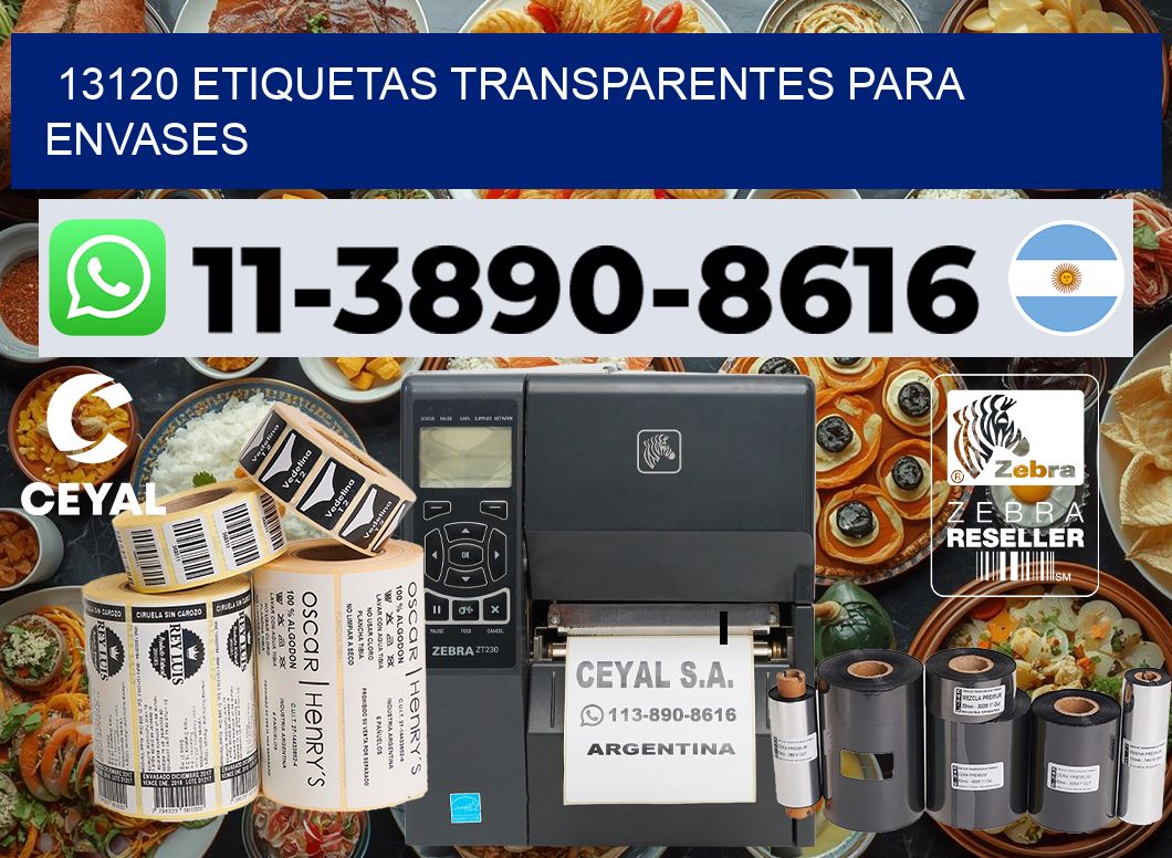 13120 Etiquetas transparentes para envases