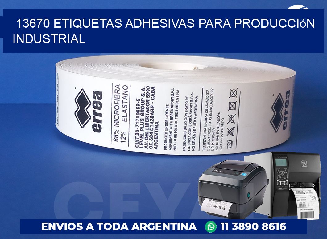 13670 Etiquetas adhesivas para producción industrial