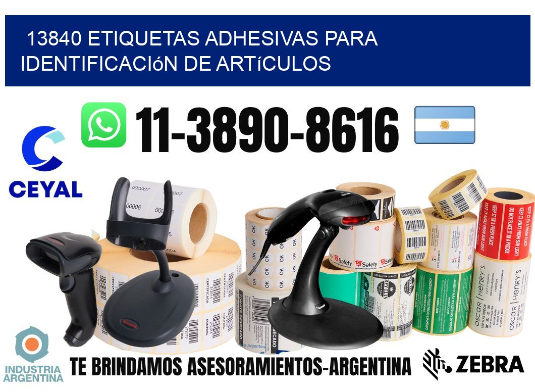 13840 Etiquetas adhesivas para identificación de artículos