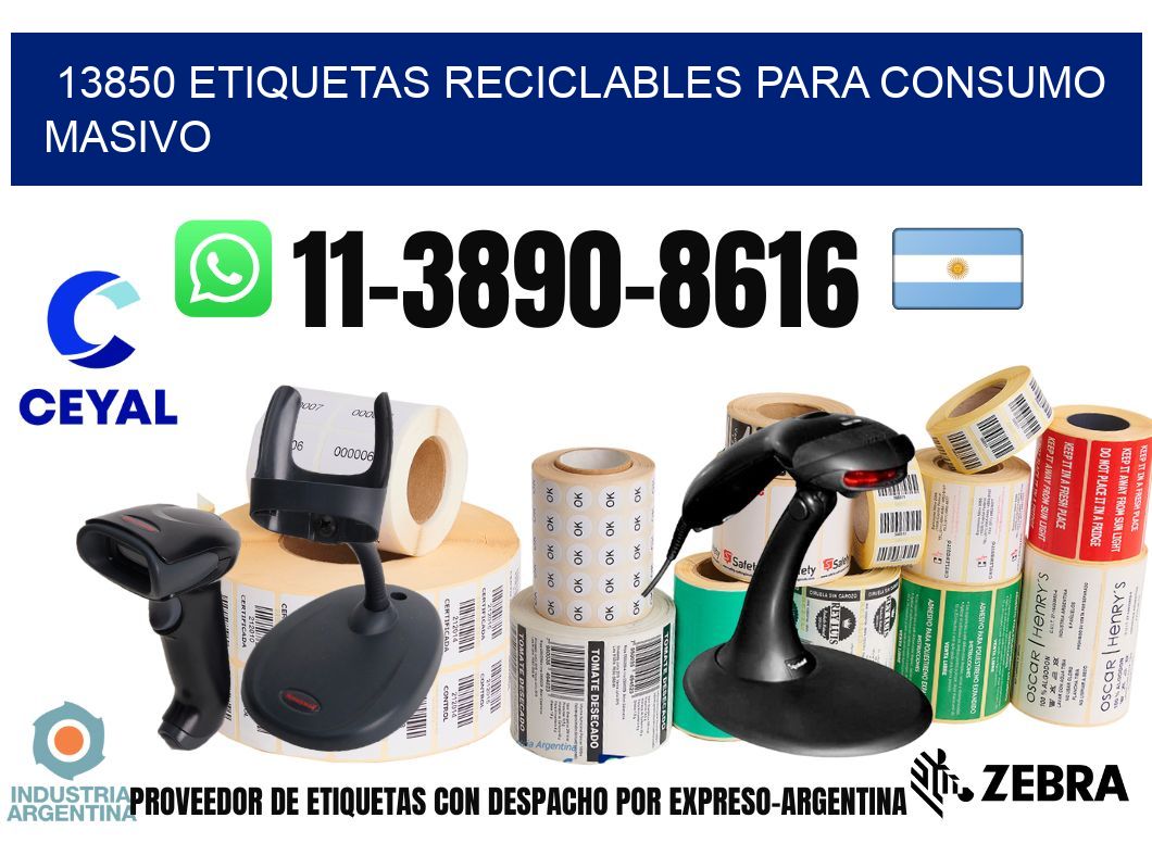 13850 Etiquetas reciclables para consumo masivo